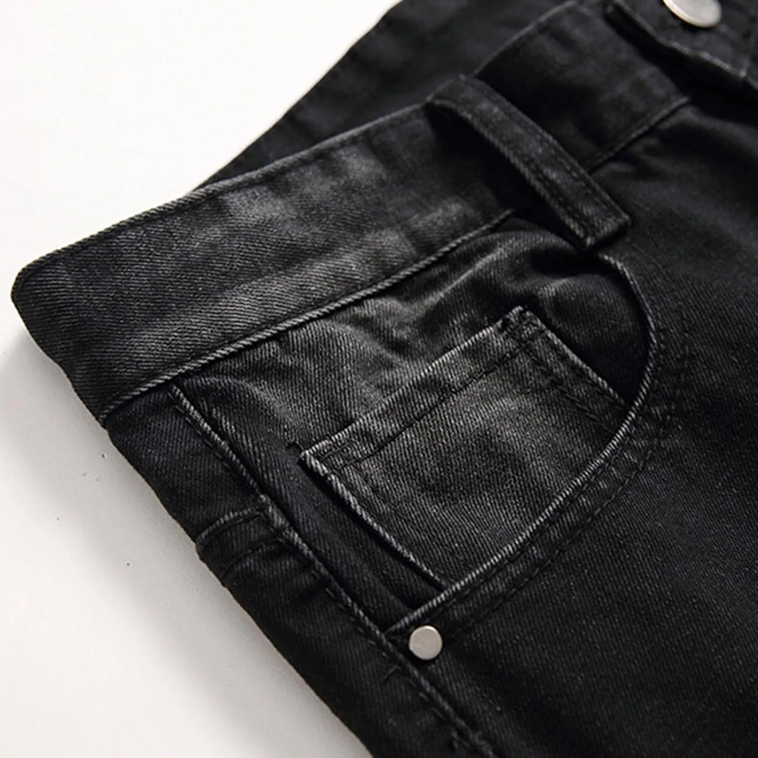 Mens Jeans Bootcut Straight Driven Jeans Ripped Distressed Holes Y2k Baggy Jeans for Men Stacked Ripped Destroyed Jeans