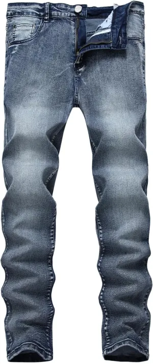 Men's Jeans Comfort Stretch Denim Straight Leg Relaxed Fit Jeans Lives Men's Straight Pants