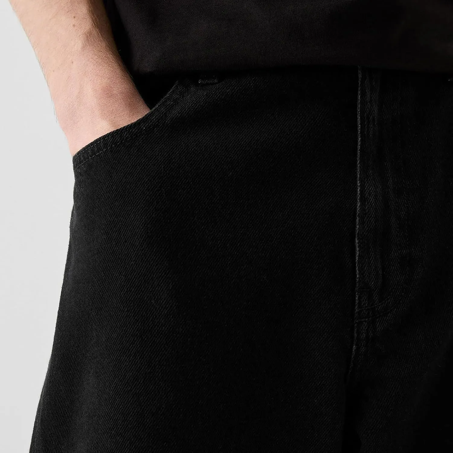 Mens Jeans Relaxed Fit Distressed Big and Tall Hip Hop Jeans Straight Cowboy Black Jeans for Men