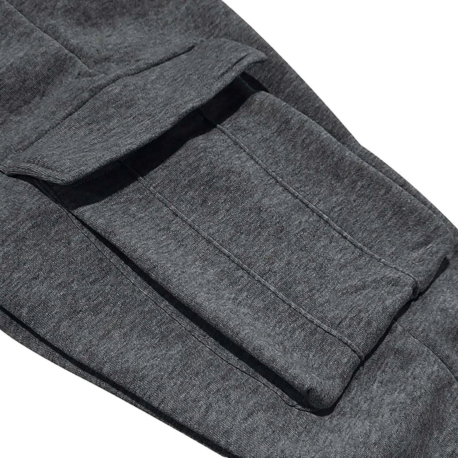 Mens Joggers with Pockets Drawstring Waist Heavyweight Sweatpants Baggy Winter Casual Fleece Lined Cargo Pants