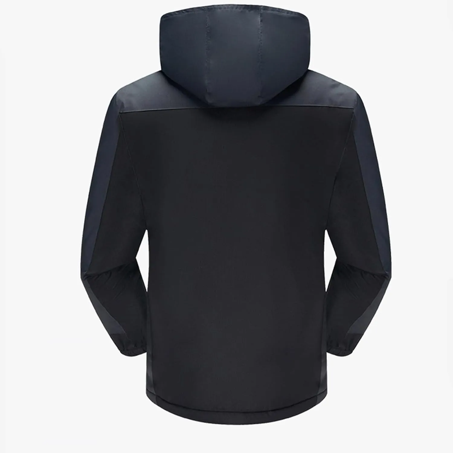Men's Lightweight Active Water Resistant Hooded Jacket Color Blocked Fleece Pocket Detachable Zipper Outdoor Jackets