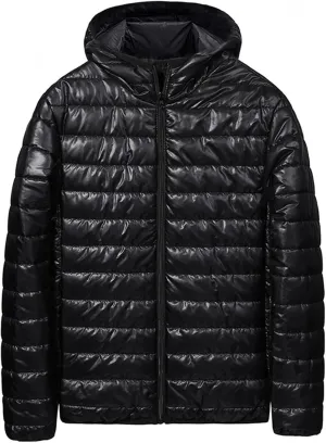 Men's Lightweight Down Jacket Hooded Zip Jacket with Pockets Loose Long Sleeve Casual Parkas Daily Outerwear Spring Coats