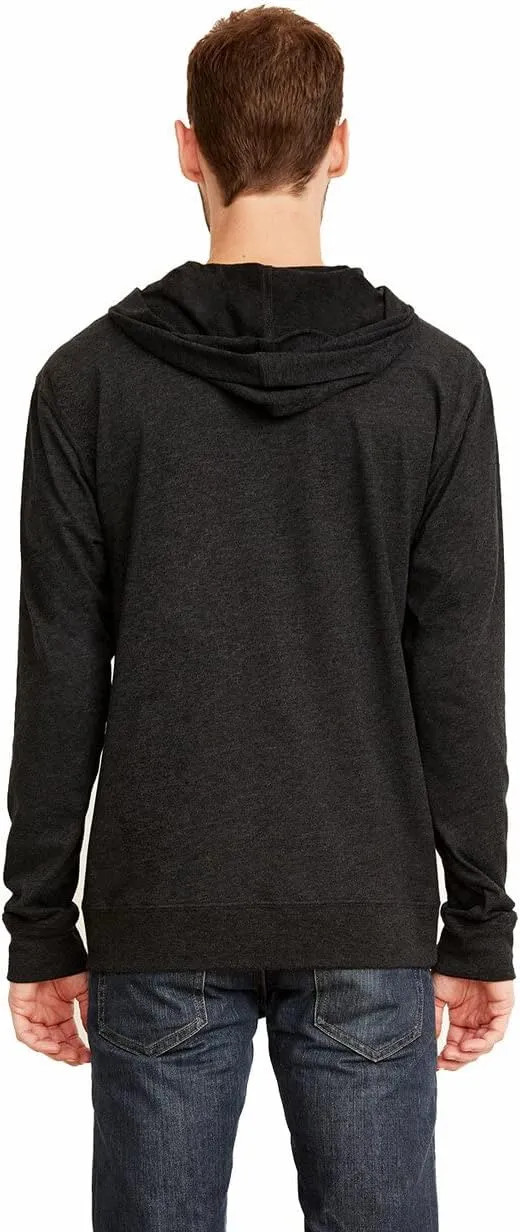 Men's Lightweight Hoodie Next Level Zip-up Zipper Grey Gray