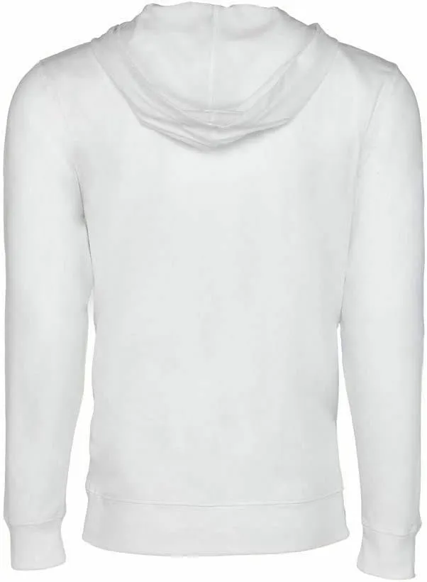 Men's Lightweight Hoodie Next Level Zip-up Zipper White
