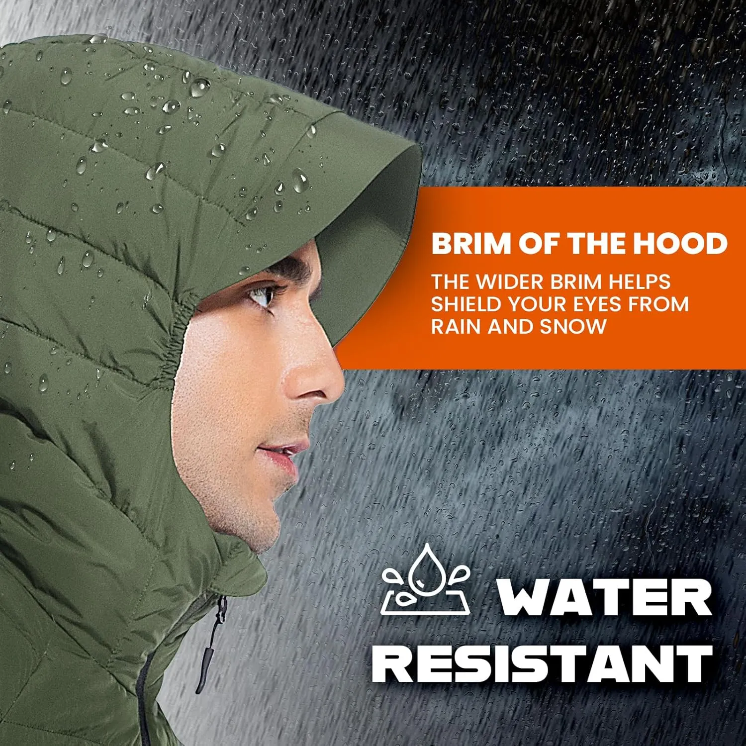Men's Lightweight Packable Down Jacket Water-Resistant Winter Puffer Jackets with Hood