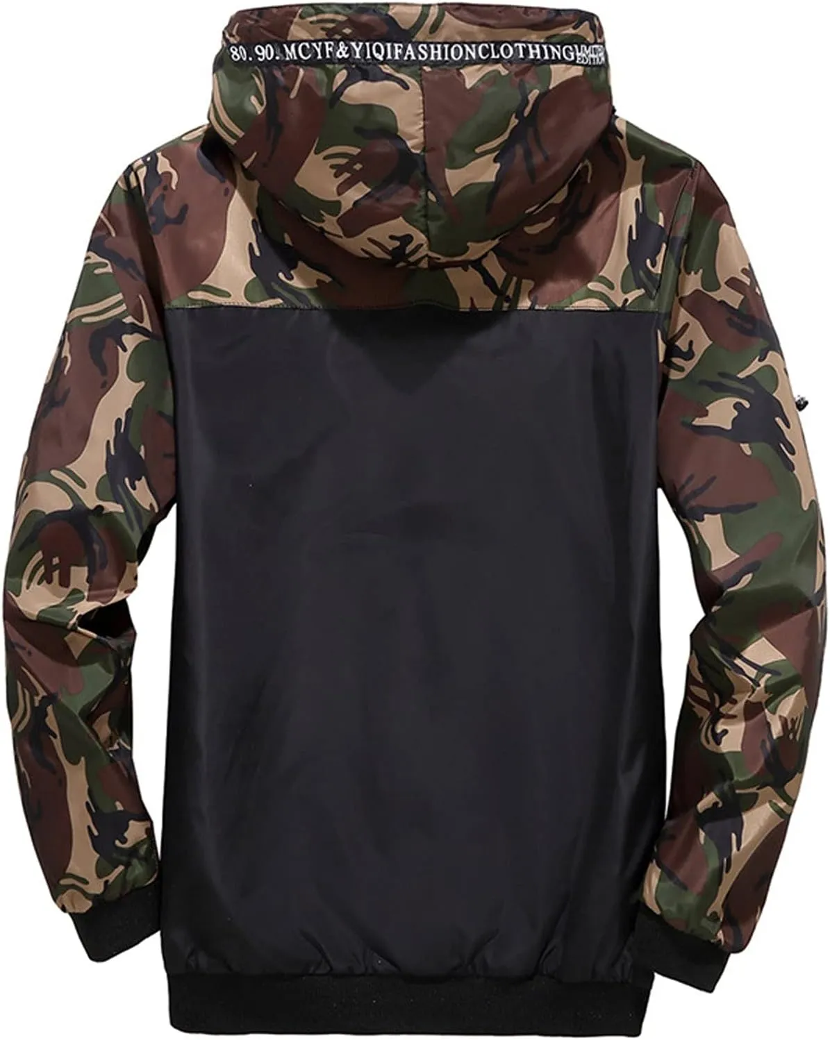 Men's Lightweight Softshell Jacket Fleece Lined Drawstring Hooded Water Resistant Winter Hiking Windbreaker Jackets