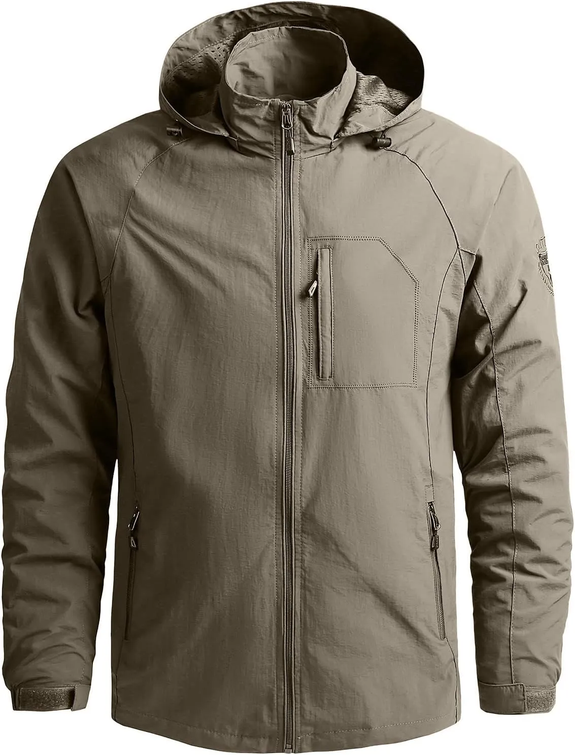 Mens Lightweight Softshell Jacket Fleece Lined Hooded Water Resistant Winter Hiking Windbreaker Hoodies Soild Jackets