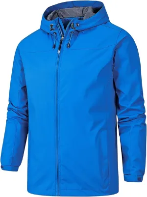 Men's Lightweight Softshell Jacket Fleece Lined Hooded Windbreaker Jackets Water Resistant Winter Hiking Coats