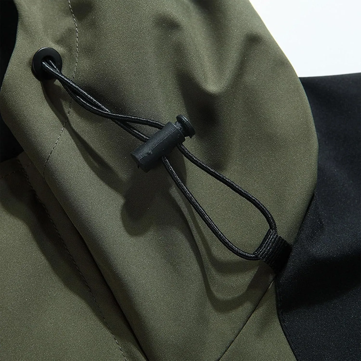Men's Lightweight Softshell Jacket Hooded Water Resistant Fall Winter Hiking Windbreaker Jackets Drawstring Zipper Coats