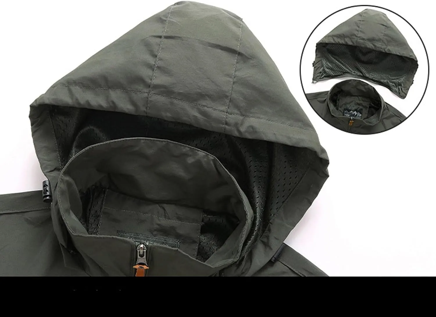 Men's Lightweight Softshell Jacket Hooded Water Resistant Winter Hiking Windbreaker Jackets Slim Sunscreen Soft Coats