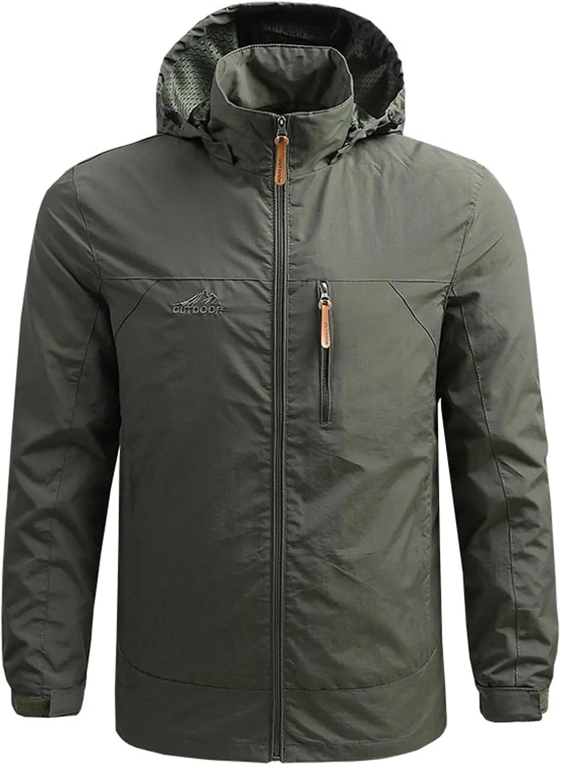 Men's Lightweight Softshell Jacket Hooded Water Resistant Winter Hiking Windbreaker Jackets Slim Sunscreen Soft Coats