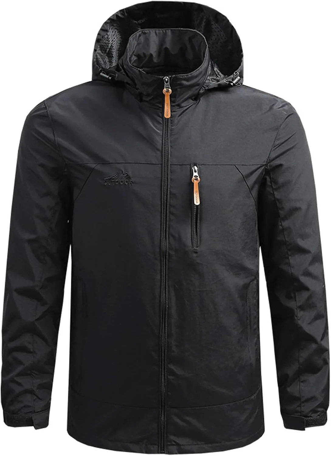 Men's Lightweight Softshell Jacket Hooded Water Resistant Winter Hiking Windbreaker Jackets Slim Sunscreen Soft Coats