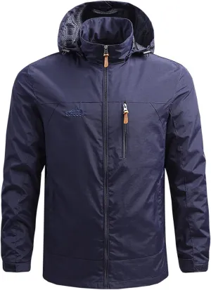 Men's Lightweight Softshell Jacket Hooded Water Resistant Winter Hiking Windbreaker Jackets Slim Sunscreen Soft Coats
