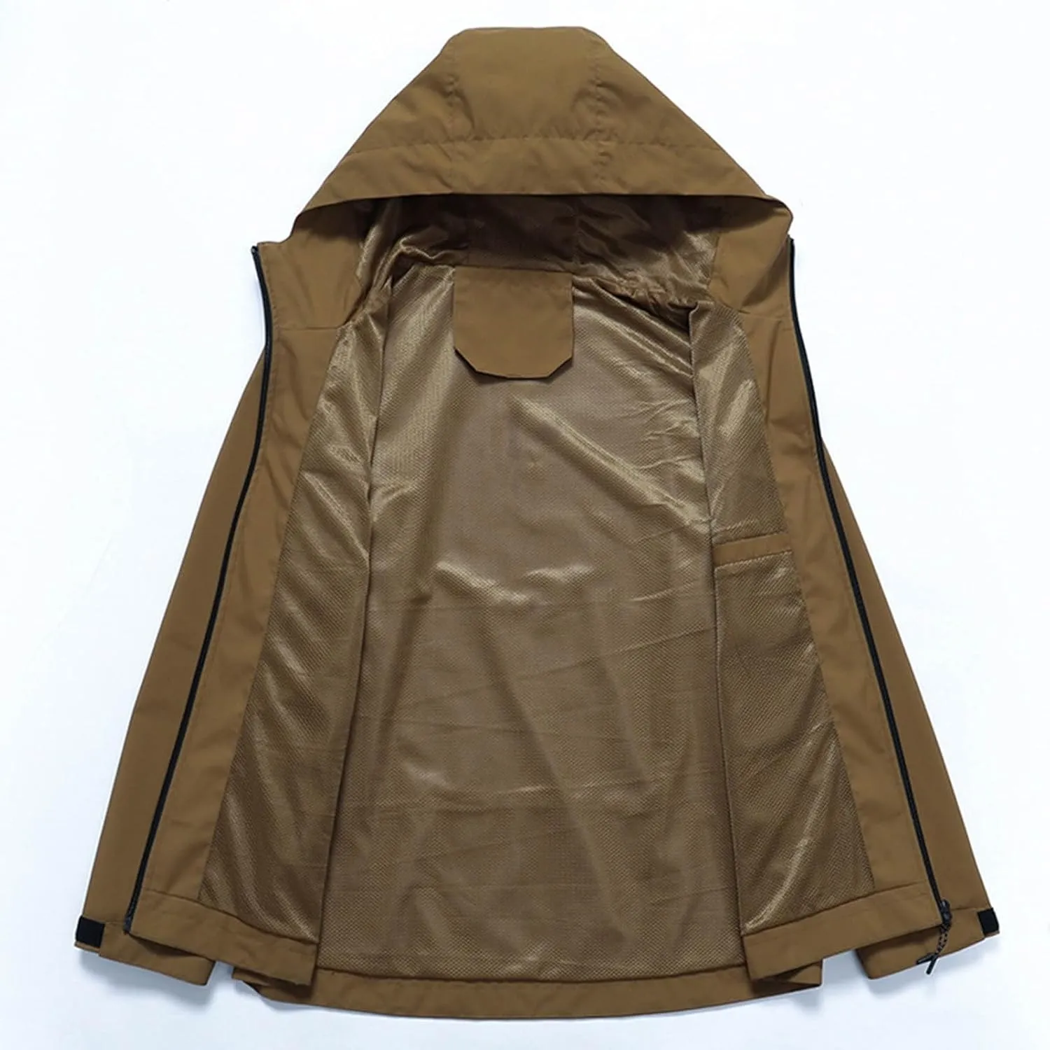 Mens Lightweight Softshell Jacket Hooded Water Resistant Winter Hiking Windbreaker Jackets Zipper Casual Outwear Coat