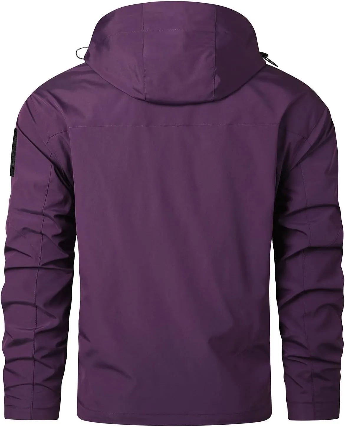 Men's Lightweight Softshell Jacket Solid Hooded Water Resistant Winter Hiking Windbreaker Jackets With Zip Pockets