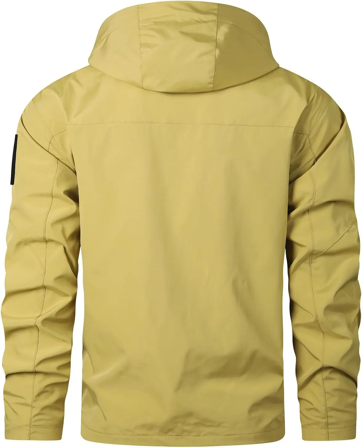 Men's Lightweight Softshell Jacket Solid Hooded Water Resistant Winter Hiking Windbreaker Jackets With Zip Pockets
