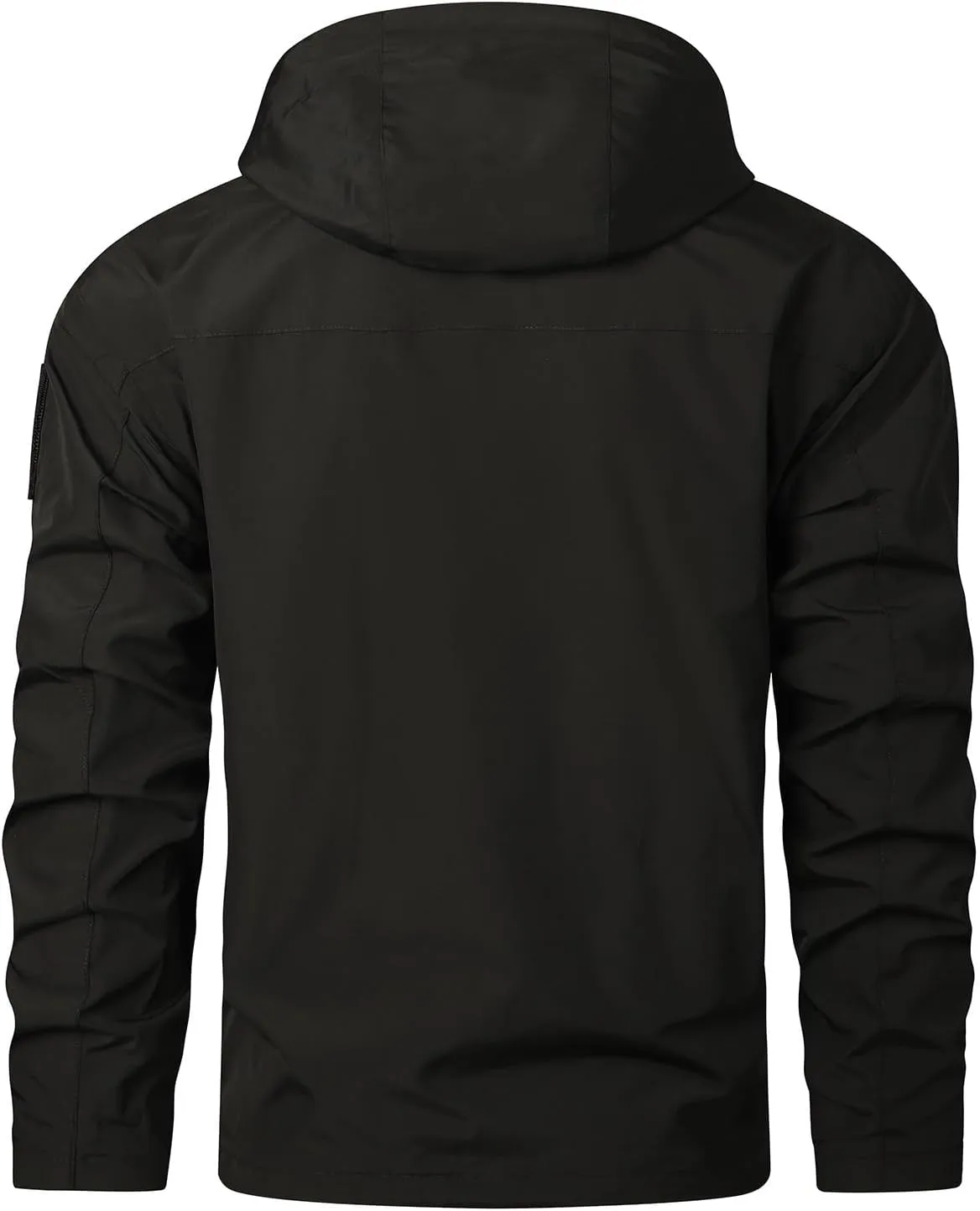 Men's Lightweight Softshell Jacket Solid Hooded Water Resistant Winter Hiking Windbreaker Jackets With Zip Pockets