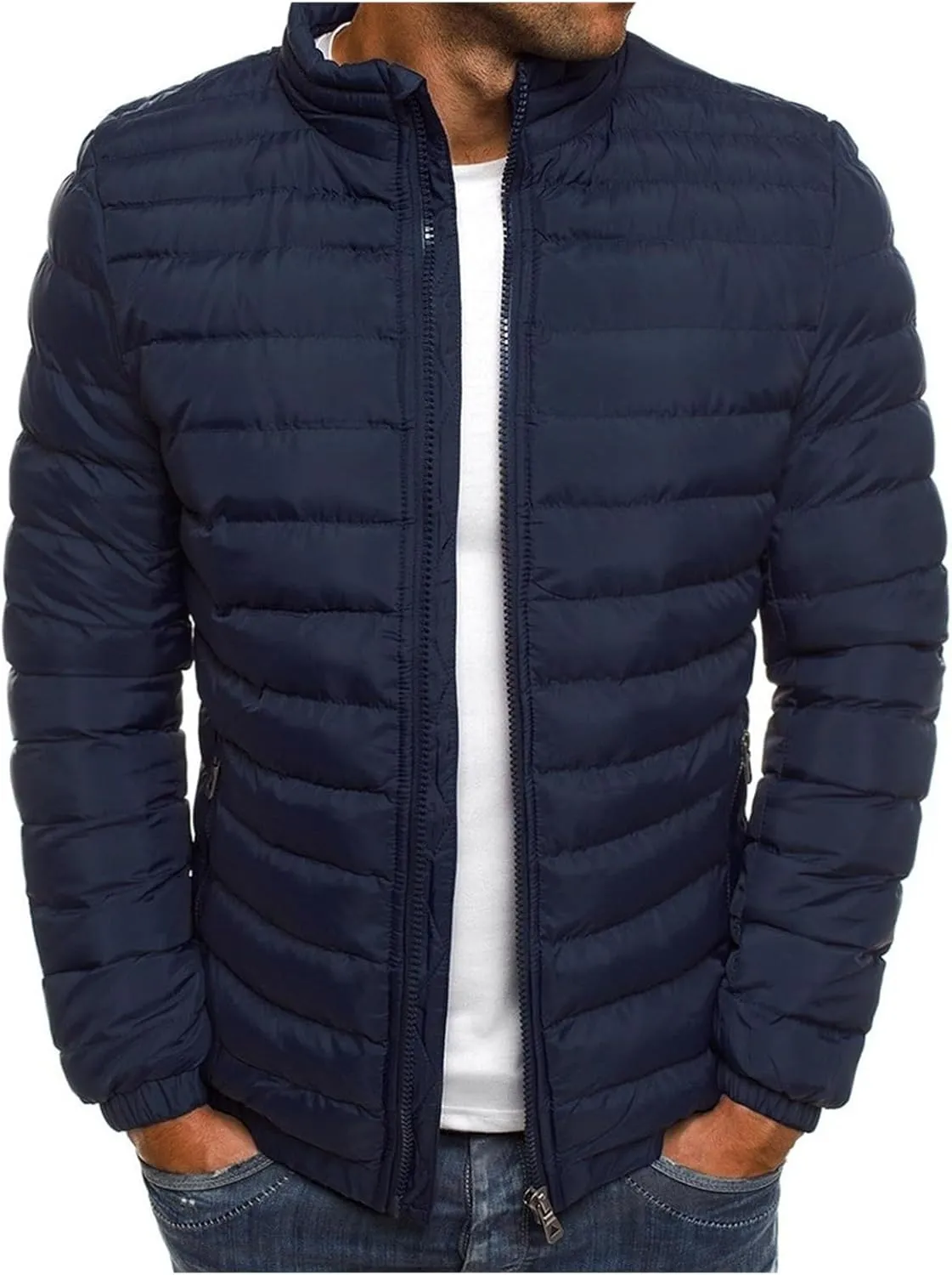 Men's Lightweight Water-Resistant Packable Puffer Jacket Quilted Water Resistant Winter Jacket Coat for Hiking Camping