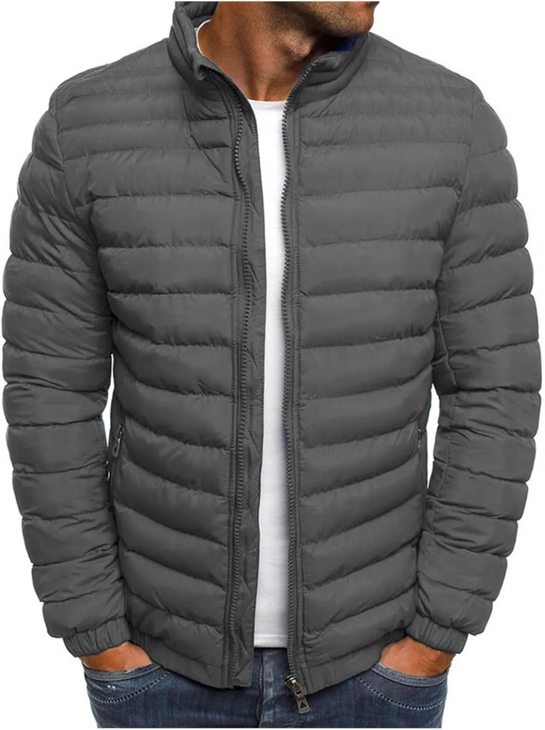 Men's Lightweight Water-Resistant Packable Puffer Jacket Quilted Water Resistant Winter Jacket Coat for Hiking Camping