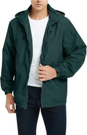 Men's Lightweight Waterproof Rain Jackets with Hood Long Sleeve Breathable Hooded Raincoats Hiking Athletic Shirts