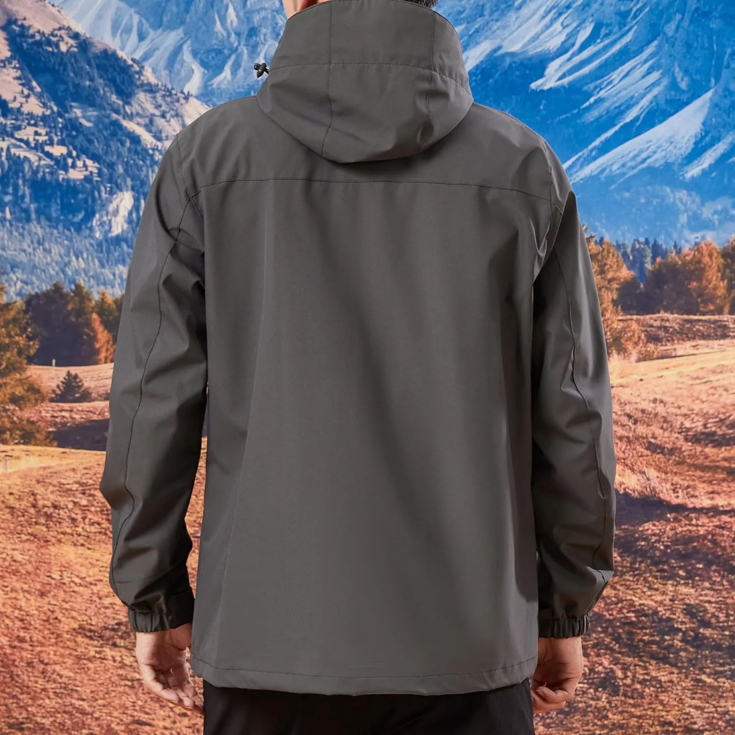Men's Lightweight Windproof Waterproof Softshell Jacket for Commuting Camping Hiking Outdoor Sports