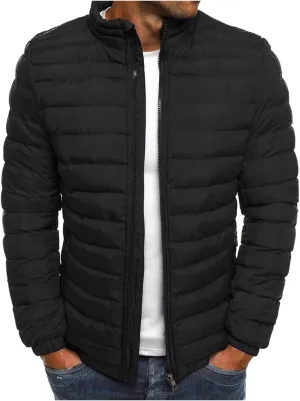 Men's Lightweight Winter Puffer Jacket Quilted Water Resistant Down Coat Jackets for Hiking Camping with Pockets