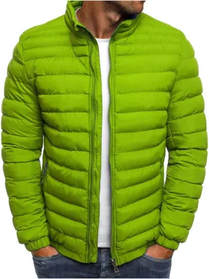 Men's Lightweight Winter Puffer Jacket Quilted Water Resistant Down Coat Jackets for Hiking Camping with Pockets