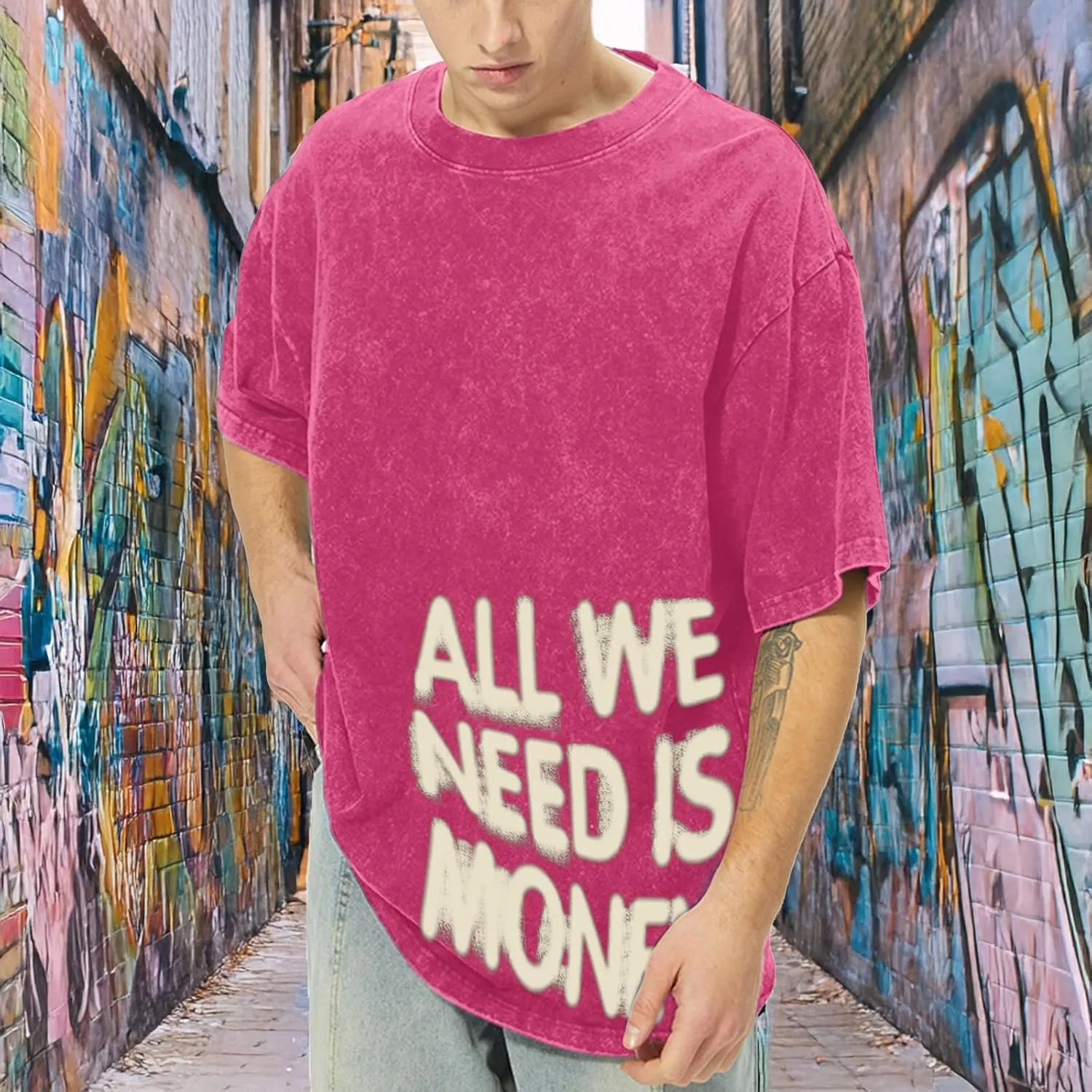 Mens Oversized Graphic Tees Streetwear Baggy Shirts Y2k Vintage Acid Wash Cotton Tshirt Harajuku Grunge Shirt Men