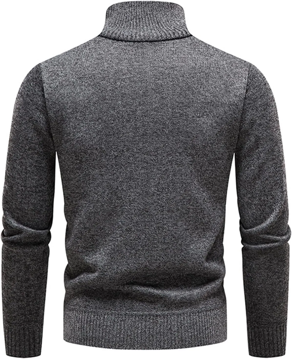 Men's Oversized Quarter Zipper Sweater Turtleneck Rib Knit Pullover Fall Winter Basic Thick Jumper Tops