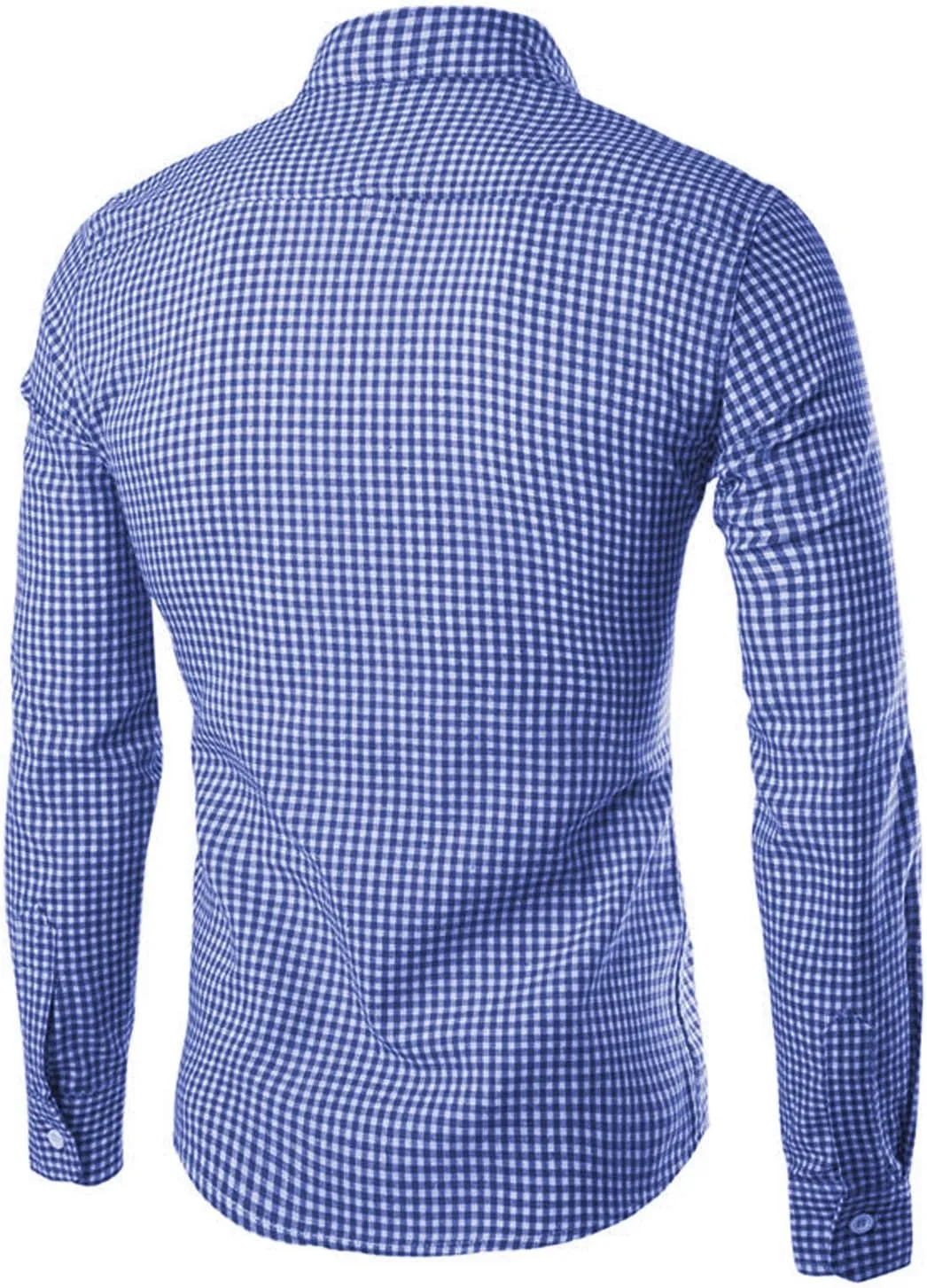 Men's Plaid Casual Slim Fit Long Sleeve Button Down Dress Shirts