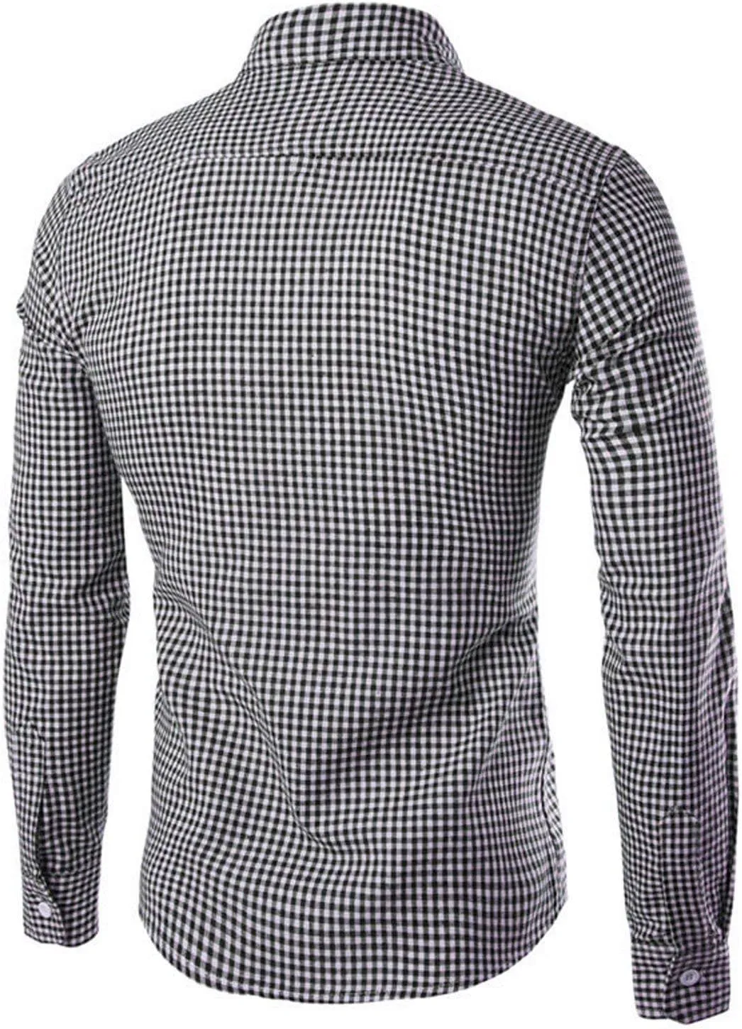 Men's Plaid Casual Slim Fit Long Sleeve Button Down Dress Shirts