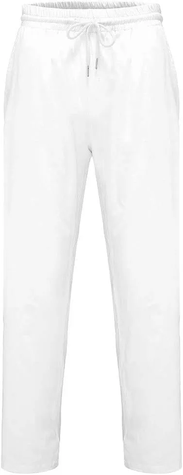 Mens Plaid Pajamas Pants Drawstring Pull On Bottoms Lightweight Casual Jogger Sweatpants with Pockets Tapered Slacks