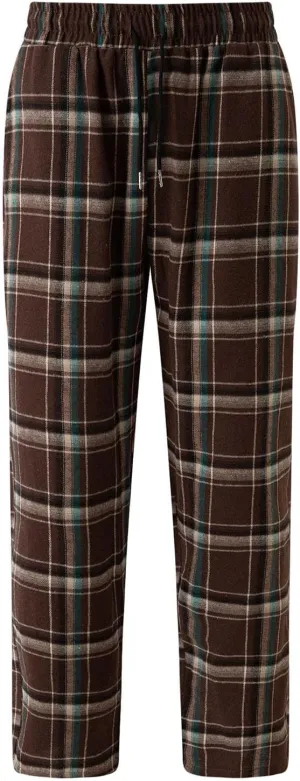 Men's Plaid Sweatpants Elastic Waist Lounge Bottoms Trousers Soft Comfy Sportswear Pants with Pocket and Drawstring