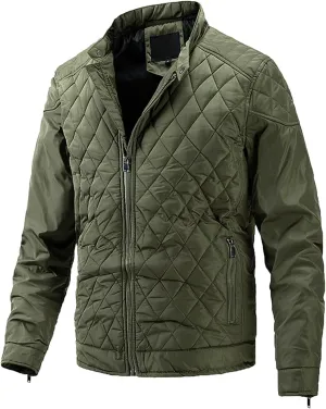 Men's Puffer Jackets Diamond Quilted Puffer Down Jacket Packable Lightweight Water Resistant Insulated Puffy Coat
