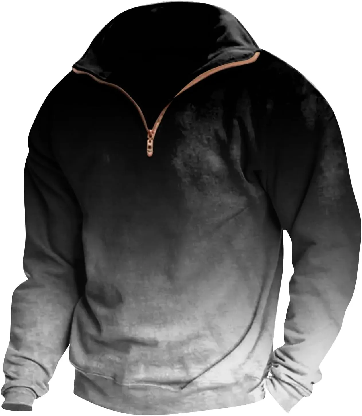 Men's Quarter Zip Casual Comfort Golf Running Sweater Lightweight Soft Pullover Collar Sweatshirt