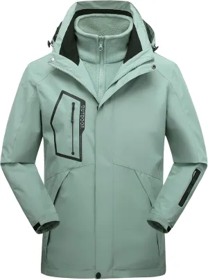 Men's Rain Jacket Water Resistant Windproof Winter Coat Warm and Thickened Softshell Jacket for Hiking Travel