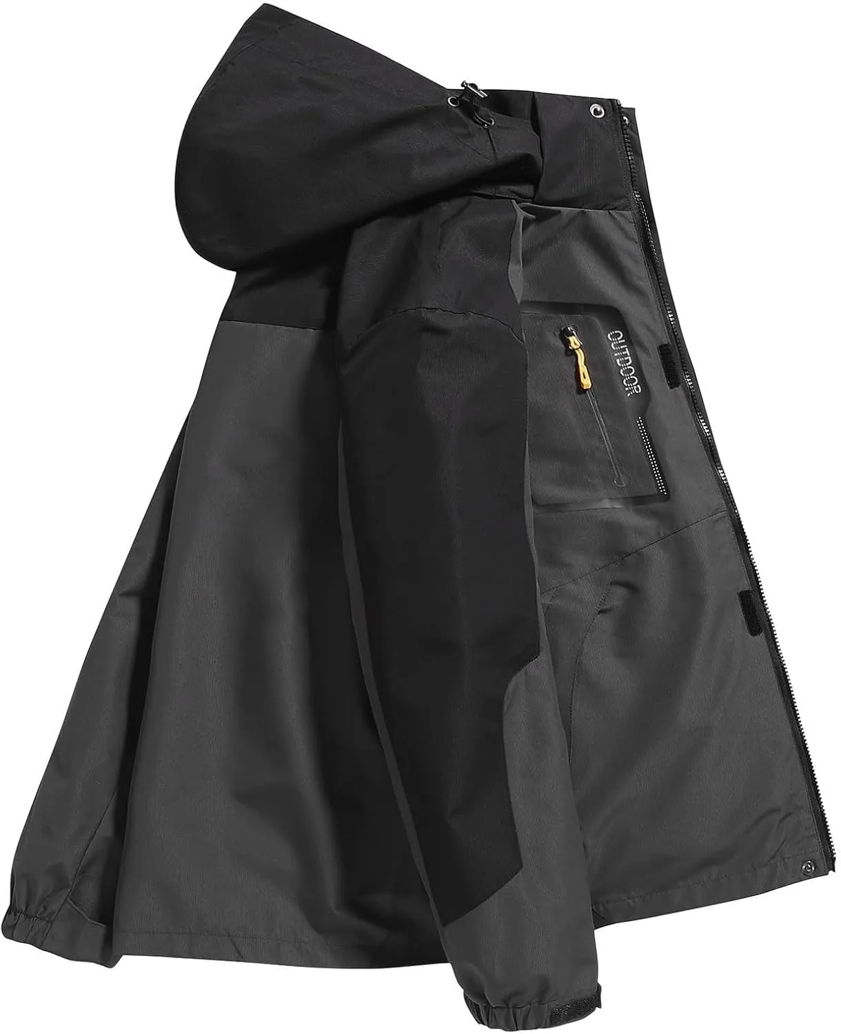 Men's Rain Jacket Water Resistant Windproof Winter Coat Warm and Thickened Softshell Jacket for Hiking Travel