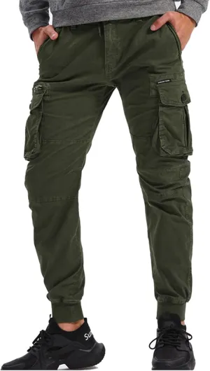 Mens Relaxed-Fit Cargo Pants Multi Pocket Stretch Elastic Waist Drawstring Combat Work Joggers Sweatpants Plus Size
