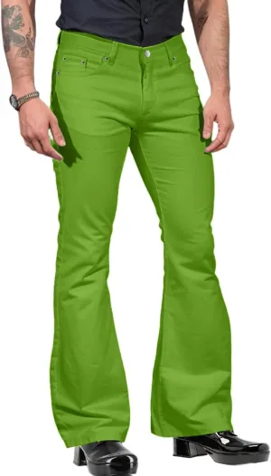 Mens Relaxed Vintage 70s Bell Bottom Disco Pants Stretch Fit Classic Trousers Flared Flares Retro Denim Jeans Pant