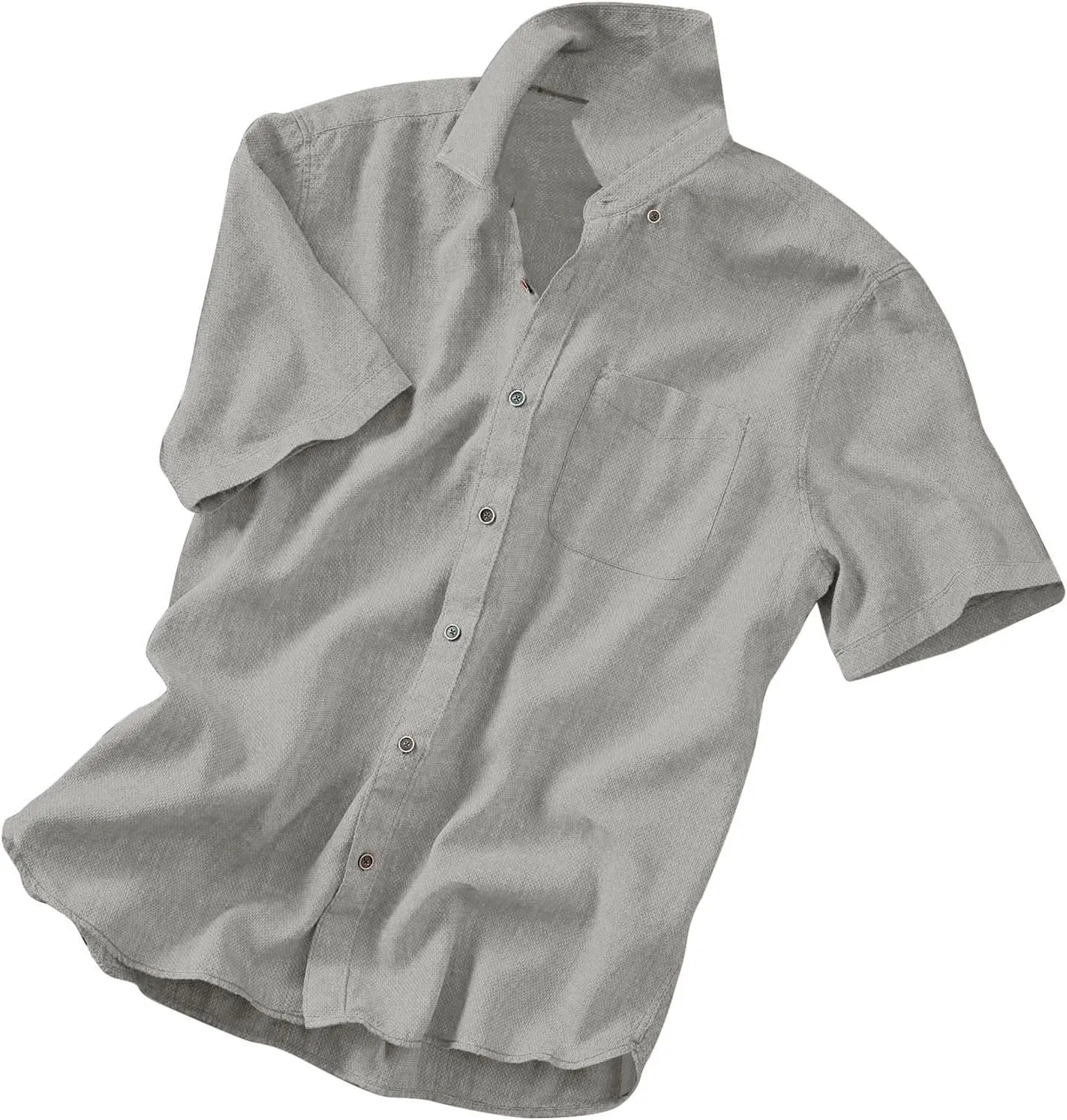 Mens Resort Wear 2025 Casual Lightweight Short Sleeve Cotton Linen Shirts Buttons Down Solid Loose Summer Beach Shirts