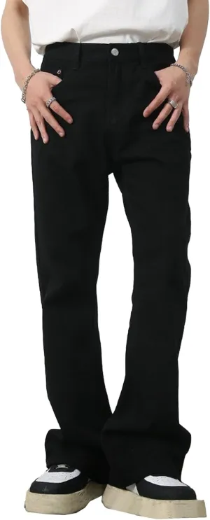 Men's Retro 60s 70s Disco Flared Trousers Comfort Stretch Fit Bell Bottom Denim Jeans