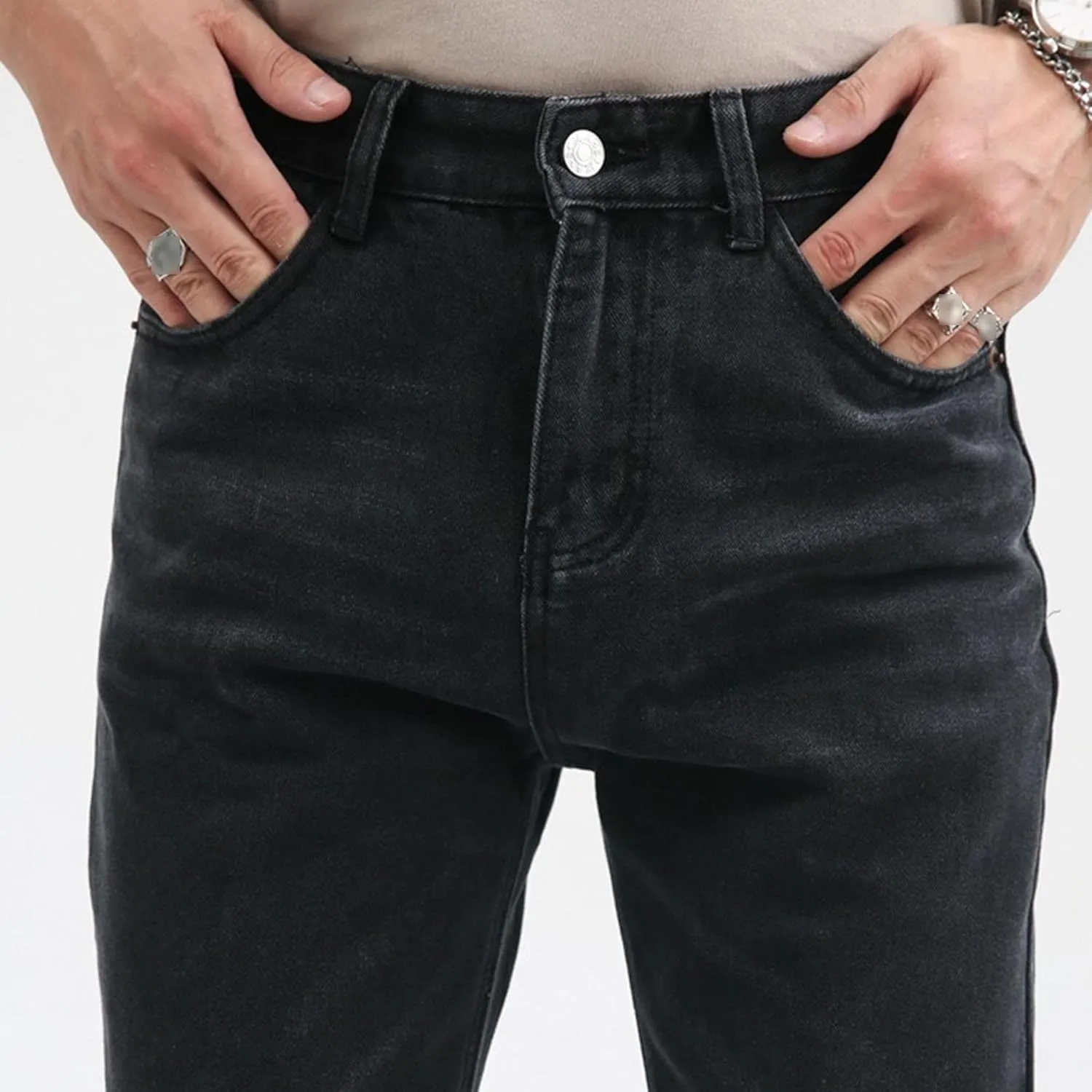 Men's Retro 60s 70s Disco Flared Trousers Comfort Stretch Fit Bell Bottom Denim Jeans