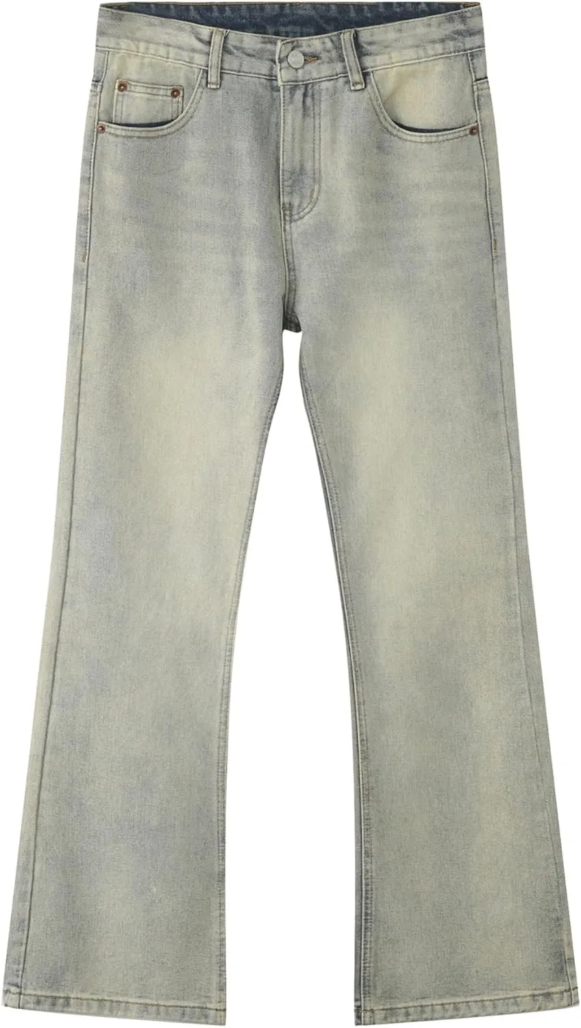Men's Retro 60s 70s Disco Flared Trousers Comfort Stretch Fit Bell Bottom Denim Jeans