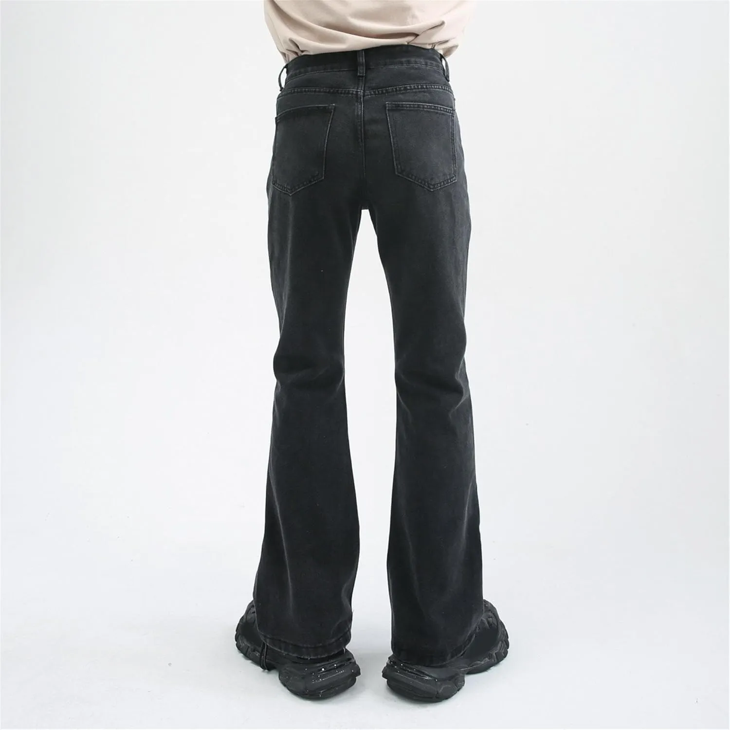 Men's Retro 60s 70s Disco Flared Trousers Comfort Stretch Fit Bell Bottom Denim Jeans