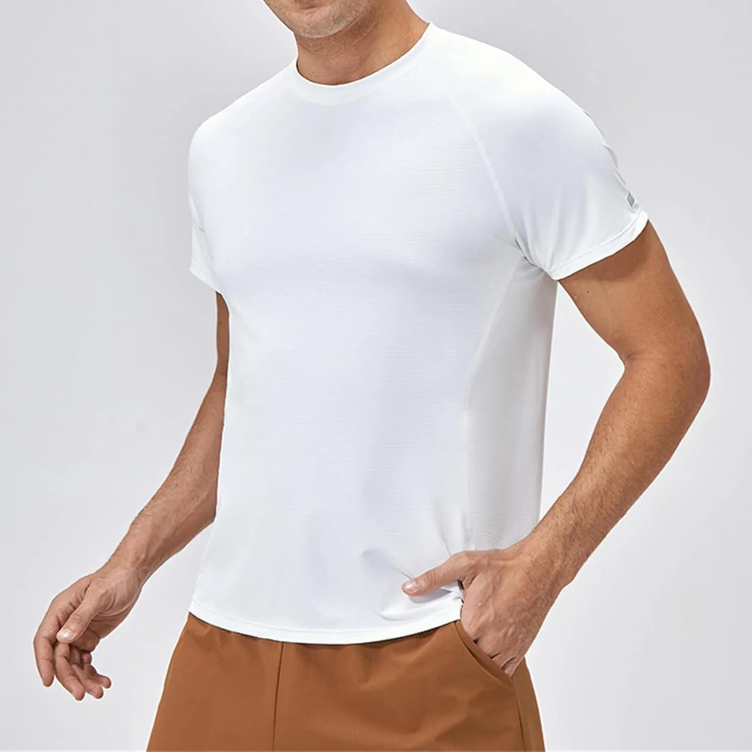 Mens Short Sleeve Athletic Shirts Sun Uv Protection Rash Guard Shirts Lightweight Quick Dry Gym Tee Shirt for Men