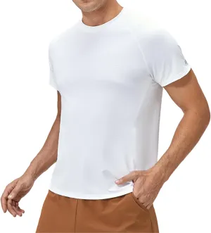 Mens Short Sleeve Athletic Shirts Sun Uv Protection Rash Guard Shirts Lightweight Quick Dry Gym Tee Shirt for Men