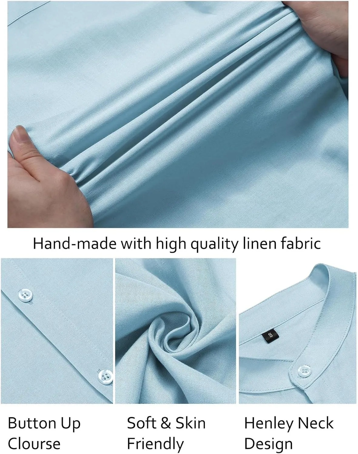 Mens Short Sleeve Button Down Shirt Loose Fit Dress Shirt Lightweight Lapel Casual Textured Shirt Summer Beach Shirt