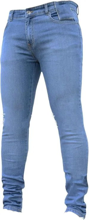 Men's Skinny Jeans Tapered Leg High Rise Jean Trousers Younger-Looking Fashionable Comfy Stretch Fit Denim Pants