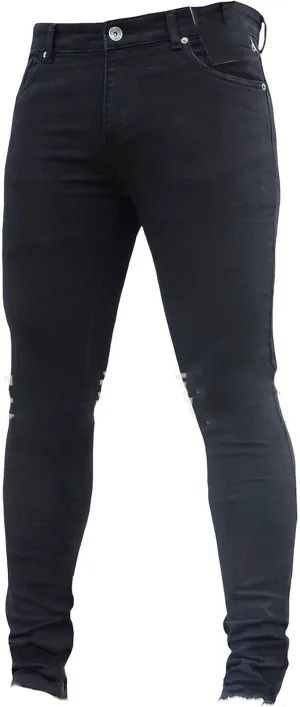 Men's Skinny Jeans Tapered Leg High Rise Jean Trousers Younger-Looking Fashionable Comfy Stretch Fit Denim Pants