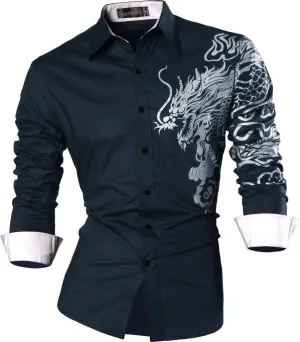Men's Slim Fit Long Sleeves Casual Button Down Dress Shirts JZS041
